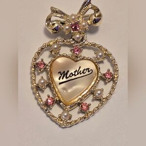 Gold and Pink Heart Pendant.